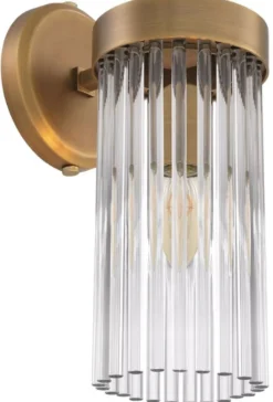 Casa Padrino Luxus Wandleuchte Antik Messingfarben 12 x 17 x H. 30 cm - Elegante Wandlampe im Retro Stil - Luxus Kollektion