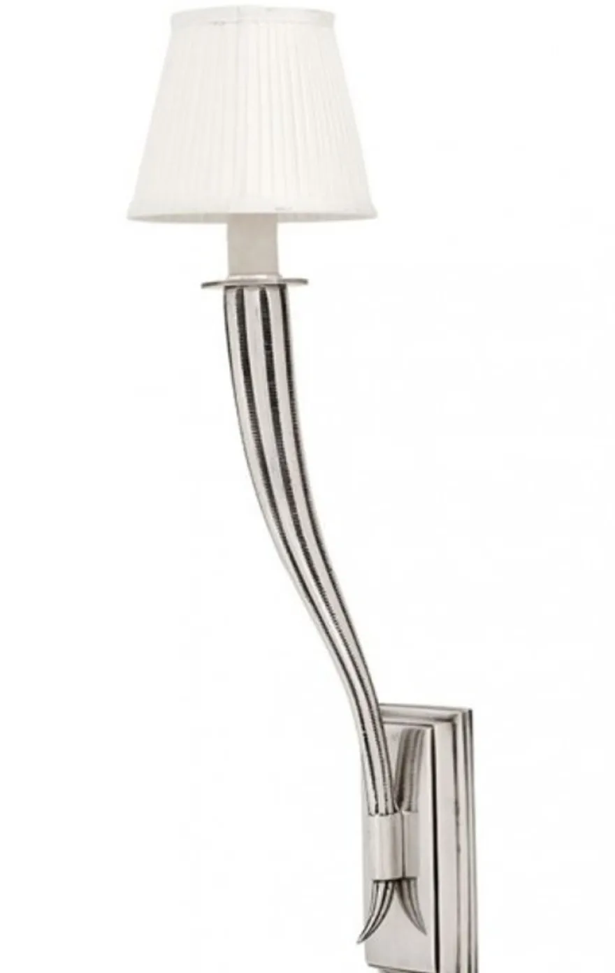 Casa Padrino Luxus Wandleuchte Antik Silber Durchmesser 14 x 17 x H 56,5 cm - Luxus Qualität