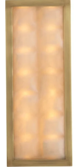 Casa Padrino Luxus Wandleuchte Antik Messing / Alabaster H. 38 cm, B. 15 cm, T. 6 cm