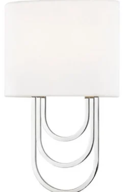 Casa Padrino Luxus Wandleuchte Silber / Weiß 20,3 x 9,5 x H. 34,3 cm - Designer Wandlampe mit Lampenschirm