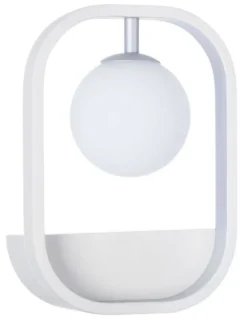 Casa Padrino Luxus Wandleuchte Weiß / Silber 17,8 x 11 x H. 25 cm - Wohnzimmer Wandlampe