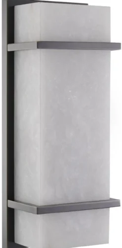 Casa Padrino Luxus Wandleuchte Bronze / Alabaster 13 x 9 x H. 34 cm - Elegante Wandlampe mit Alabaster Lampenschirm - Luxus Leuchten