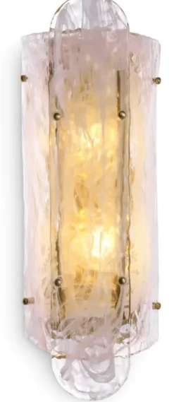 Casa Padrino Luxus Wandleuchte Antik Messing 18 x 15,5 x H. 40,5 cm - Wohnzimmer Wandlampe mit handgefertigtem Glas Lampenschirm - Luxus Leuchten - Luxus Interior - Luxus Möbel