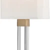 Casa Padrino Luxus Wandleuchte Antik Messingfarben / Weiß 22,9 x 10,2 x H. 54,6 cm - Moderne Wandlampe mit Kristallglas und Seiden Lampenschirm