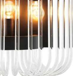 Casa Padrino Luxus Wandleuchte Bronze 40 x 24,5 x H. 35 cm - Edle Wandlampe mit abgerundeten Glasstäbchen - Luxus Kollektion