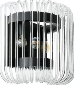 Casa Padrino Luxus Wandleuchte Bronze 40 x 24,5 x H. 35 cm - Edle Wandlampe mit abgerundeten Glasstäbchen - Luxus Kollektion