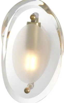 Casa Padrino Luxus Wandleuchte Antik Messingfarben 13 x 13 x H. 22 cm - Elegante Ovale Wohnzimmer Wandlampe - Luxus Leuchten