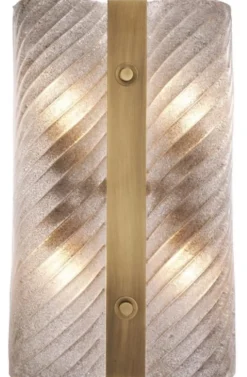 Casa Padrino Luxus Wandleuchte Antik Messing 30 x 8 x H. 48,5 cm - Wandlampe mit mundgeblasenem Glas