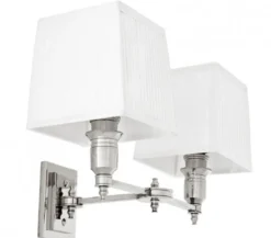 Casa Padrino Luxus Wandleuchte Nickel - Luxus Leuchte