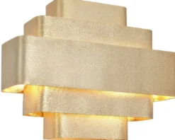 Casa Padrino Luxus Wandleuchte Gold 38 x 12,5 x H. 31 cm - Elegante Wohnzimmer Wandlampe - Wohnzimmer Leuchten