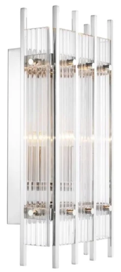 Casa Padrino Luxus Wandleuchte Silber 23 x 12 x H. 42 cm - Hotel Restaurant Wandlampe