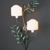 Casa Padrino Luxus Wandleuchte Messing Poliert B. 45 x H. 90 cm - Handgefertigte Wandleuchte aus Schmiedeeisen mit Olivenzweigen - Luxus Kollektion - Edel & Prunkvoll