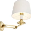 Casa Padrino Luxus Wandleuchte mit Schwenkarm Gold / Weiß 22 x 21,5 x H. 27,5 cm - Hotel & Restaurant Leuchte