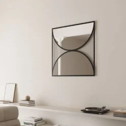 Casa Padrino Luxus Wandspiegel Schwarz 90 cm - Luxus Möbel