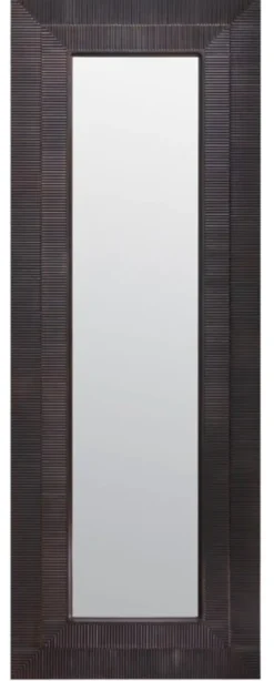 Casa Padrino Luxus Wandspiegel Messing mit Bronze Finish H. 220 cm, B. 80 cm, T. 2,5 cm