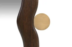 Casa Padrino Luxus Wandspiegel Braun / Gold 48 x 3 x H. 60 cm - Wandspiegel Touma S mit Rahmen aus Mindi-Holz und Messing - Luxus Deko Accessoires