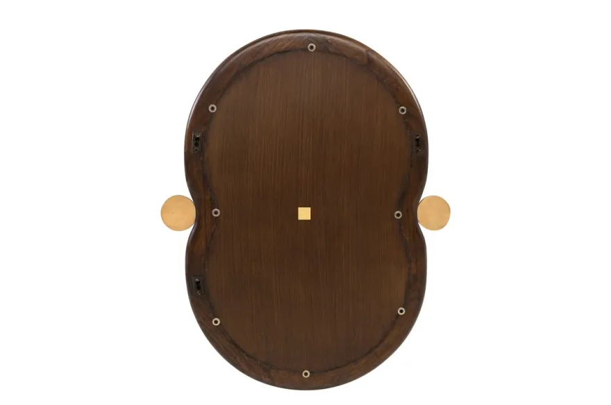 Casa Padrino Luxus Wandspiegel Braun / Gold 48 x 3 x H. 60 cm - Wandspiegel Touma S mit Rahmen aus Mindi-Holz und Messing - Luxus Deko Accessoires