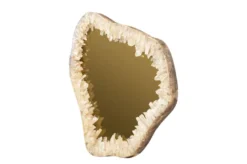 Casa Padrino Luxus Wandspiegel Gold 72 x 5 x H. 85 cm - Wandspiegel mit Rahmen aus natürlichem Quarz und goldfarben getöntem Spiegelglas - Luxus Deko Accessoires