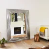 Casa Padrino Luxus Wandspiegel Silber 118 x H. 158 cm - Wohnzimmer Accessoires