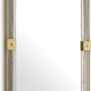 Casa Padrino Luxus Wandspiegel Antik Messingfarben 80 x 5 x H. 122 cm - Beleuchteter Wohnzimmer Spiegel mit handgefertigtem Glas - Schlafzimmer Spiegel - Garderoben Spiegel - Luxus Möbel