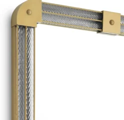 Casa Padrino Luxus Wandspiegel Antik Messingfarben 80 x 5 x H. 122 cm - Beleuchteter Wohnzimmer Spiegel mit handgefertigtem Glas - Schlafzimmer Spiegel - Garderoben Spiegel - Luxus Möbel