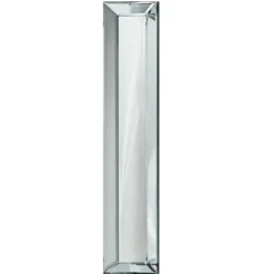 Casa Padrino Luxus Wandspiegel Silber 15 x 5 x H. 130 cm - Schmale Spiegelleiste mit Facettenschliff
