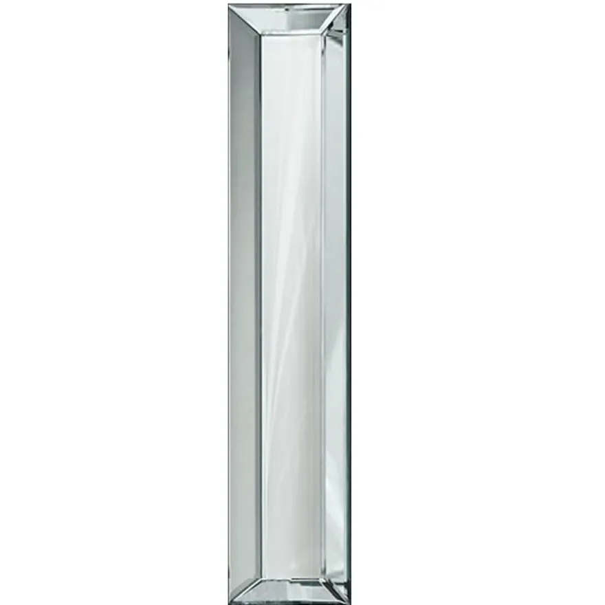 Casa Padrino Luxus Wandspiegel Silber 15 x 5 x H. 130 cm - Schmale Spiegelleiste mit Facettenschliff