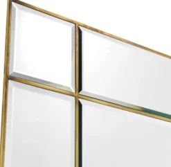 Casa Padrino Luxus Wandspiegel mit Licht Vintage Messingfarben 90 x 13 x H. 140 cm - Luxus Qualität