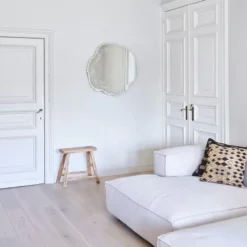 Casa Padrino Luxus Wandspiegel im Baumscheiben Design Weiß / Beige 80 x 2,5 x H. 78 cm - Wohnzimmer Spiegel - Schlafzimmer Spiegel - Garderoben Spiegel - Luxus Möbel - Luxus Interior