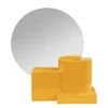 Casa Padrino Luxus Wandspiegel Gelb 35,5 x 12,5 x H. 38,5 cm - Kleiner Tisch- und Wandspiegel mit Steingut Rahmen im Poppy Yellow Finish - Luxus Deko Accessoires