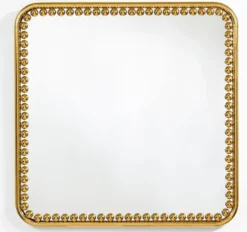 Casa Padrino Luxus Wandspiegel Gold 95 x 3 x H. 95 cm - Quadratischer Wohnzimmer Spiegel mit Metallrahmen - Schlafzimmer Spiegel - Badezimmer Spiegel - Garderoben Spiegel - Luxus Kollektion