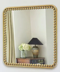Casa Padrino Luxus Wandspiegel Gold 95 x 3 x H. 95 cm - Quadratischer Wohnzimmer Spiegel mit Metallrahmen - Schlafzimmer Spiegel - Badezimmer Spiegel - Garderoben Spiegel - Luxus Kollektion