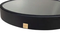Casa Padrino Luxus Wandspiegel Schwarz Ø 40 cm - Runder Wandspiegel Dott mit schwarz pulverbeschichtetem Edelstahlrahmen - Luxus Deko Accessoires