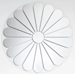Casa Padrino Luxus Wandspiegel mit Blumenmotiv Ø 105 cm - Designer Spiegel