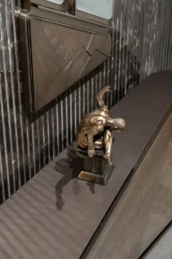 Casa Padrino Luxus Wandspiegel Dunkelbraun / Bronze 50,6 x 7 x H. 140,3 cm - Wohnzimmer Spiegel - Hotel Spiegel - Wohnzimmer Möbel - Hotel Möbel - Luxus Möbel - Luxus Interior