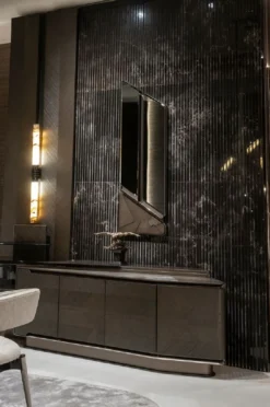 Casa Padrino Luxus Wandspiegel Dunkelbraun / Bronze 50,6 x 7 x H. 140,3 cm - Wohnzimmer Spiegel - Hotel Spiegel - Wohnzimmer Möbel - Hotel Möbel - Luxus Möbel - Luxus Interior