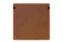 Casa Padrino Luxus Wandspiegel Braun 56,5 x 4 x H. 56,5 cm - Quadratischer Wandspiegel Kiko mit Rahmen aus Mindi-Holz im Amber Finish - Luxus Deko Accessoires