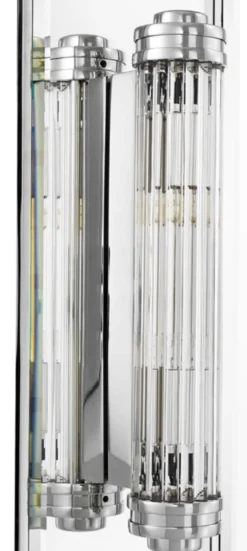 Casa Padrino Luxus Wandspiegel mit Licht Silber 90 x 13 x H. 140 cm - Luxus Qualität