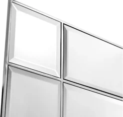 Casa Padrino Luxus Wandspiegel mit Licht Silber 90 x 13 x H. 140 cm - Luxus Qualität
