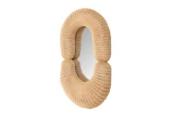 Casa Padrino Luxus Wandspiegel Naturfarben 75 x 17 x H. 120 cm - Wandspiegel mit tiefem Rahmen aus geflochtenem Rattan - Luxus Deko Accessoires