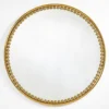 Casa Padrino Luxus Wandspiegel Gold Ø 107 cm - Runder Wohnzimmer Spiegel mit Metallrahmen - Schlafzimmer Spiegel - Badezimmer Spiegel - Garderoben Spiegel - Luxus Kollektion