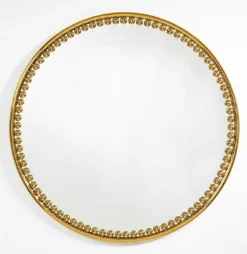 Casa Padrino Luxus Wandspiegel Gold Ø 107 cm - Runder Wohnzimmer Spiegel mit Metallrahmen - Schlafzimmer Spiegel - Badezimmer Spiegel - Garderoben Spiegel - Luxus Kollektion