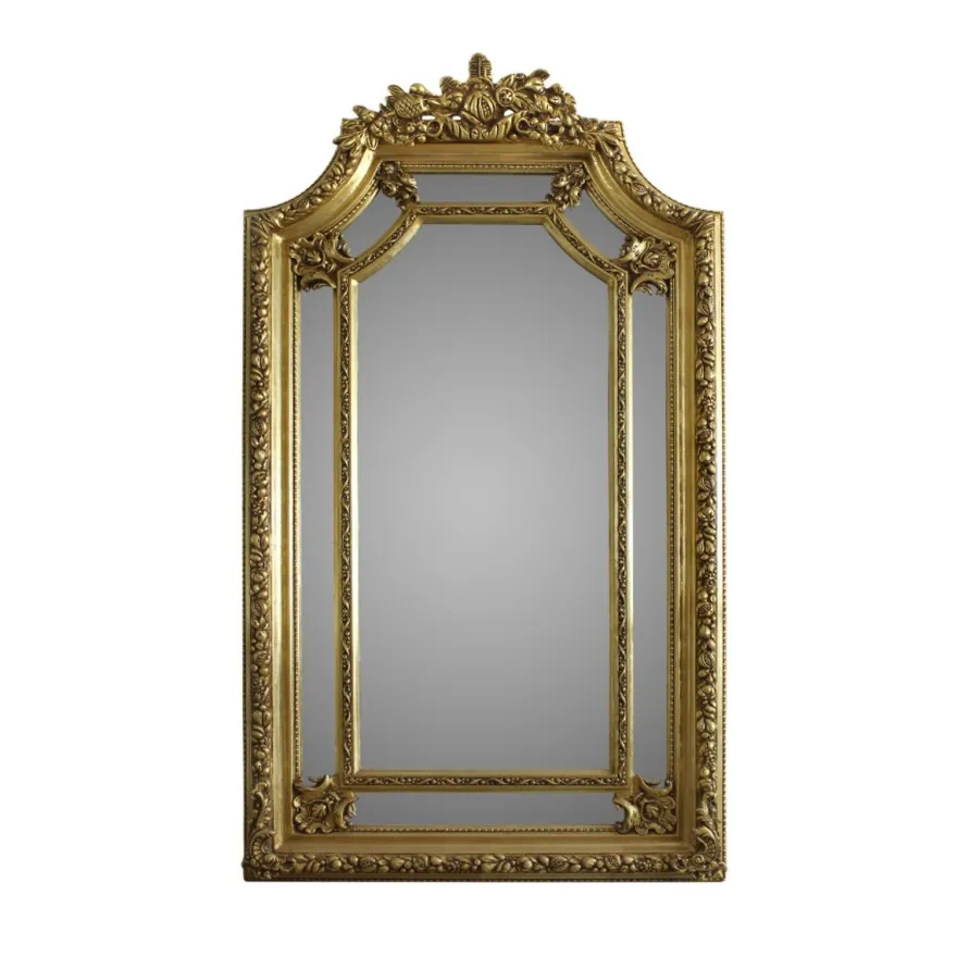 Casa Padrino Luxus Wandspiegel 115 x H. 215 cm im Barockstil, Gold, Massivholz und Polyresin