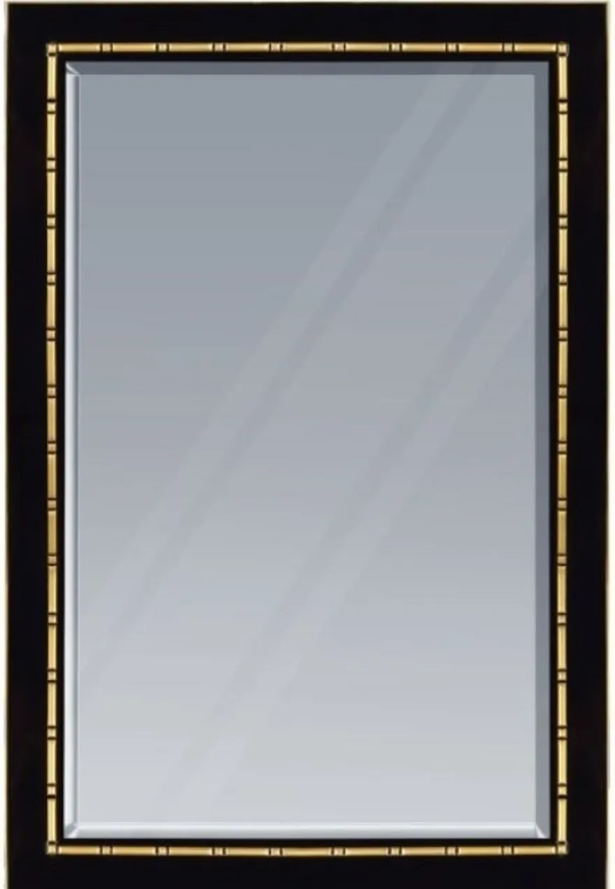 Casa Padrino Luxus Wandspiegel Schwarz / Gold 81 x H. 106 cm - Luxus Kollektion