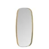 Casa Padrino Luxus Wandspiegel Gold 24 x 3 x H. 50 cm - Spiegel Nibbles S mit Rahmen aus gebürstetem massivem Messing - Luxus Deko Accessoires