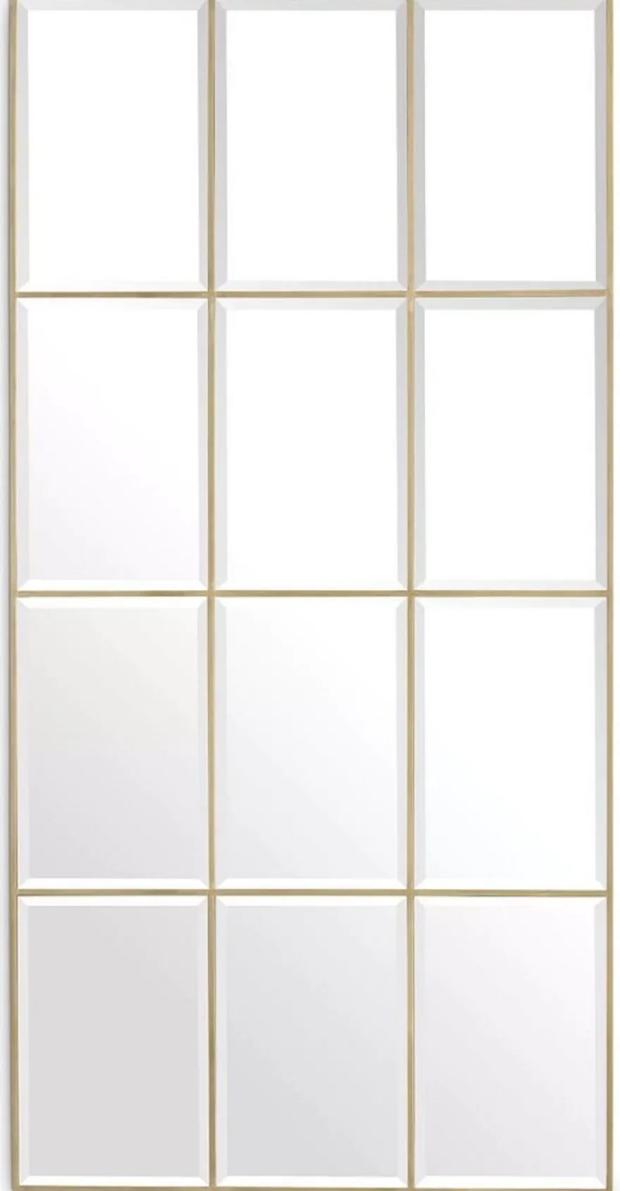 Casa Padrino Luxus Wandspiegel Vintage Messing 78,5 x H. 215,5 cm - Rechteckiger Wohnzimmer Spiegel - Schlafzimmer Spiegel - Garderoben Spiegel - Luxus Möbel - Möbel Luxus - Luxus Einrichtung