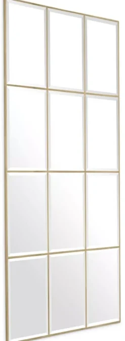 Casa Padrino Luxus Wandspiegel Vintage Messing 78,5 x H. 215,5 cm - Rechteckiger Wohnzimmer Spiegel - Schlafzimmer Spiegel - Garderoben Spiegel - Luxus Möbel - Möbel Luxus - Luxus Einrichtung