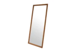 Casa Padrino Luxus Wandspiegel Braun 80 x 4 x H. 180 cm - Großer Wandspiegel Kiko XL mit Rahmen aus Mindi-Holz im Amber Finish - Luxus Deko Accessoires