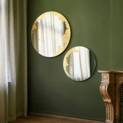 Casa Padrino Luxus Wandspiegel Gold Ø 70 cm - Runder Wohnzimmer Spiegel - Schlafzimmer Spiegel - Garderoben Spiegel - Luxus Möbel - Luxus Interior - Luxus Qualität