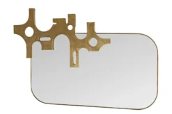 Casa Padrino Luxus Wandspiegel Bronzefarben 81 x 2,5 x H. 54 cm - Spiegel Savage mit Aluminiumrahmen in Bronzeoptik - Luxus Deko Accessoires